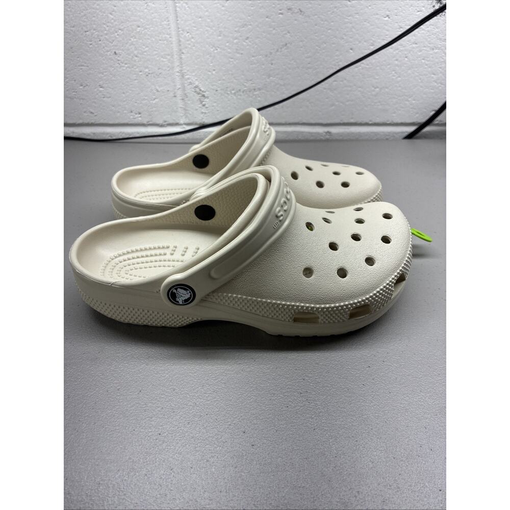 Crocs Classic 10001-2MC Synthetic White/tan Slip On Men's Clog US m4 w6 NWT